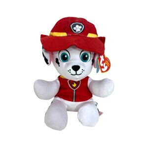 Ty Beanie Babies Paw Patrol Marshall Plush Beanbag Toy 9” Dalmatian Firefighter